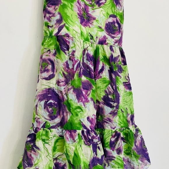💫 Floral Print Cotton Slip Trumpet Maxi Dress Y2K - Picture 4 of 7